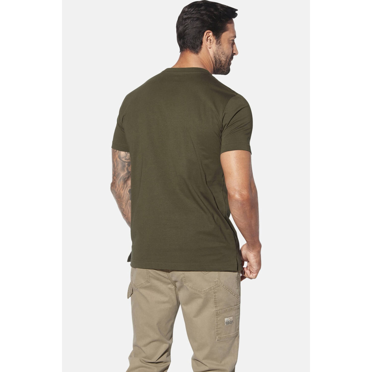Jan Vanderstorm T-shirt HAKSE Plus Size olijfgroen