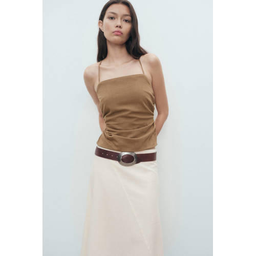 Mango midi rok ecru afbeelding