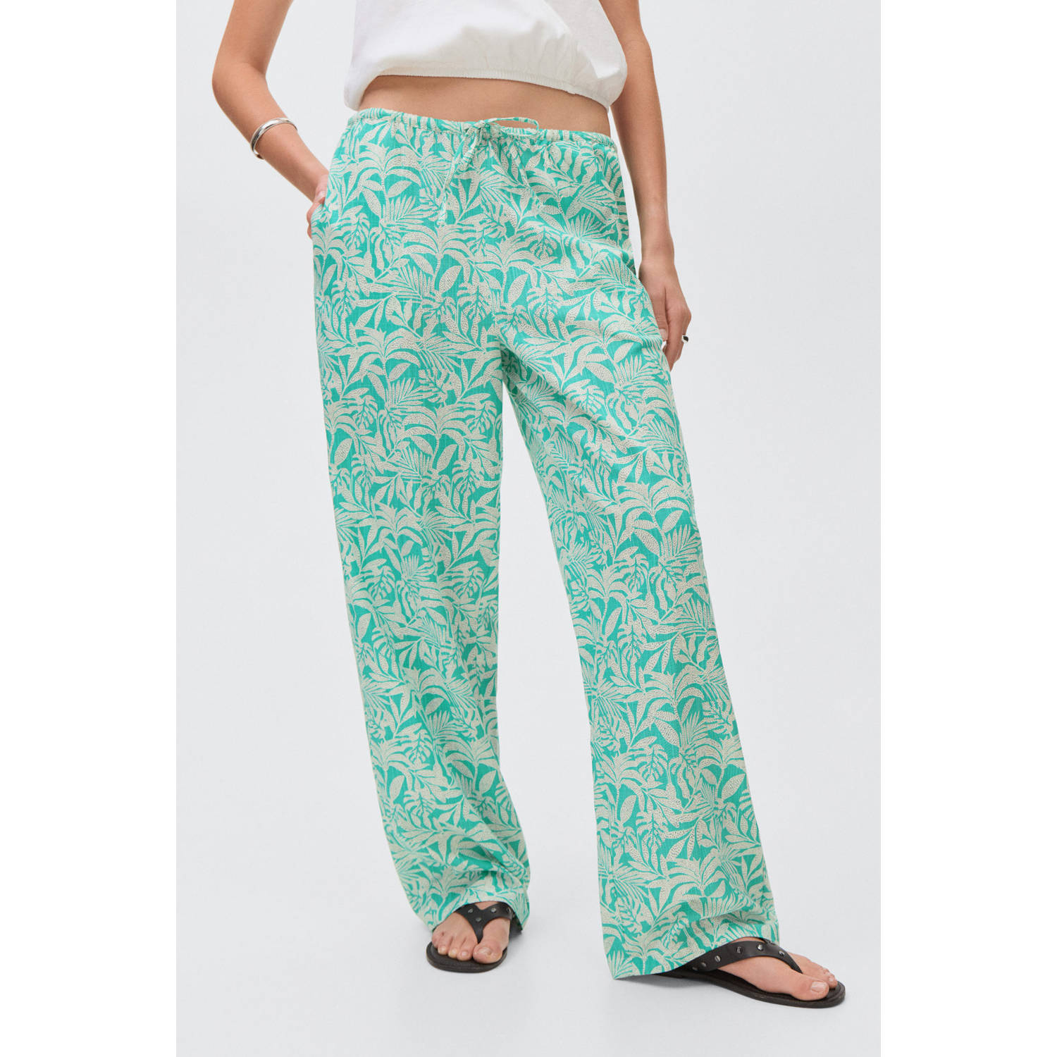 MANGO TEEN palazzo broek turquoise