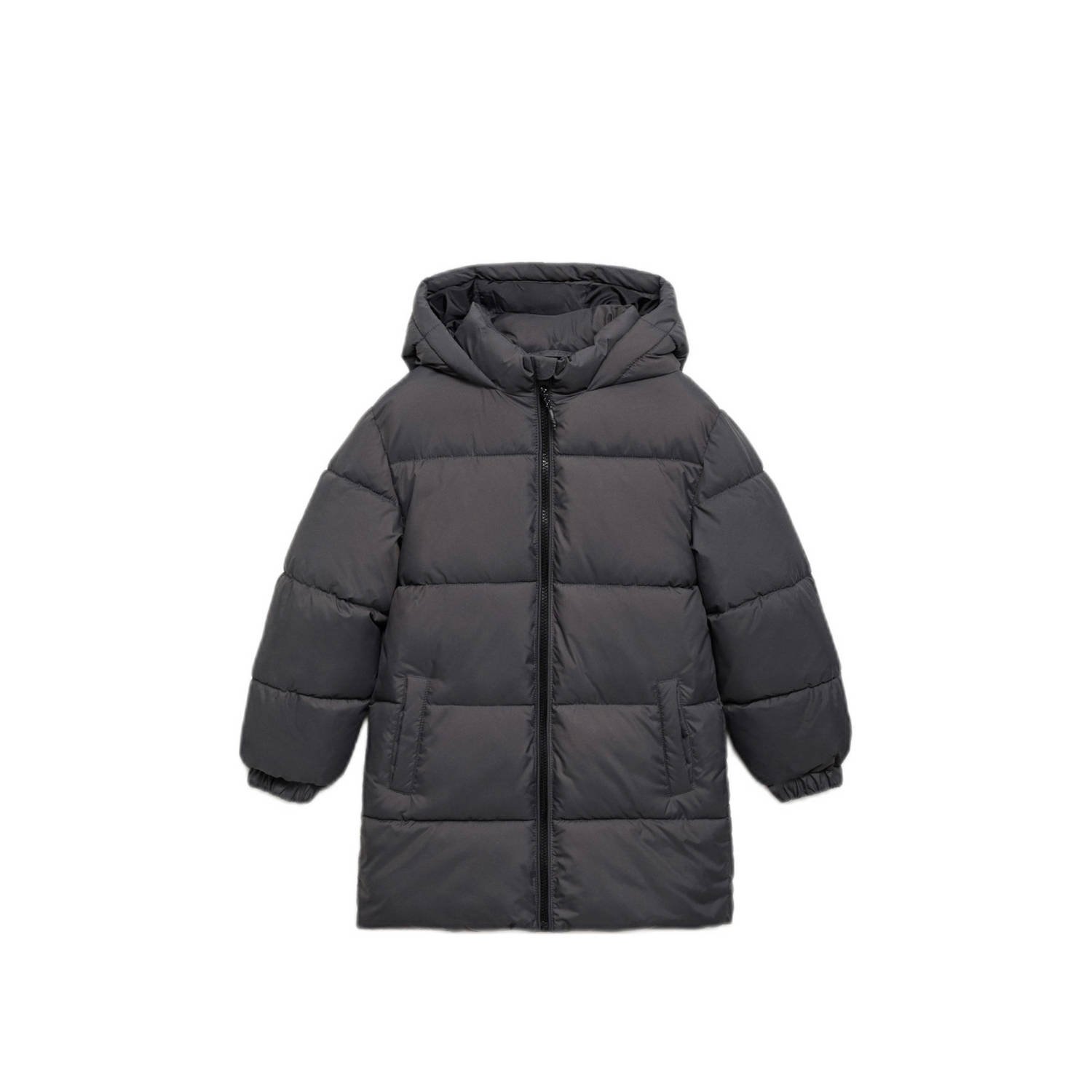 Mango Kids gewatteerde jas antraciet