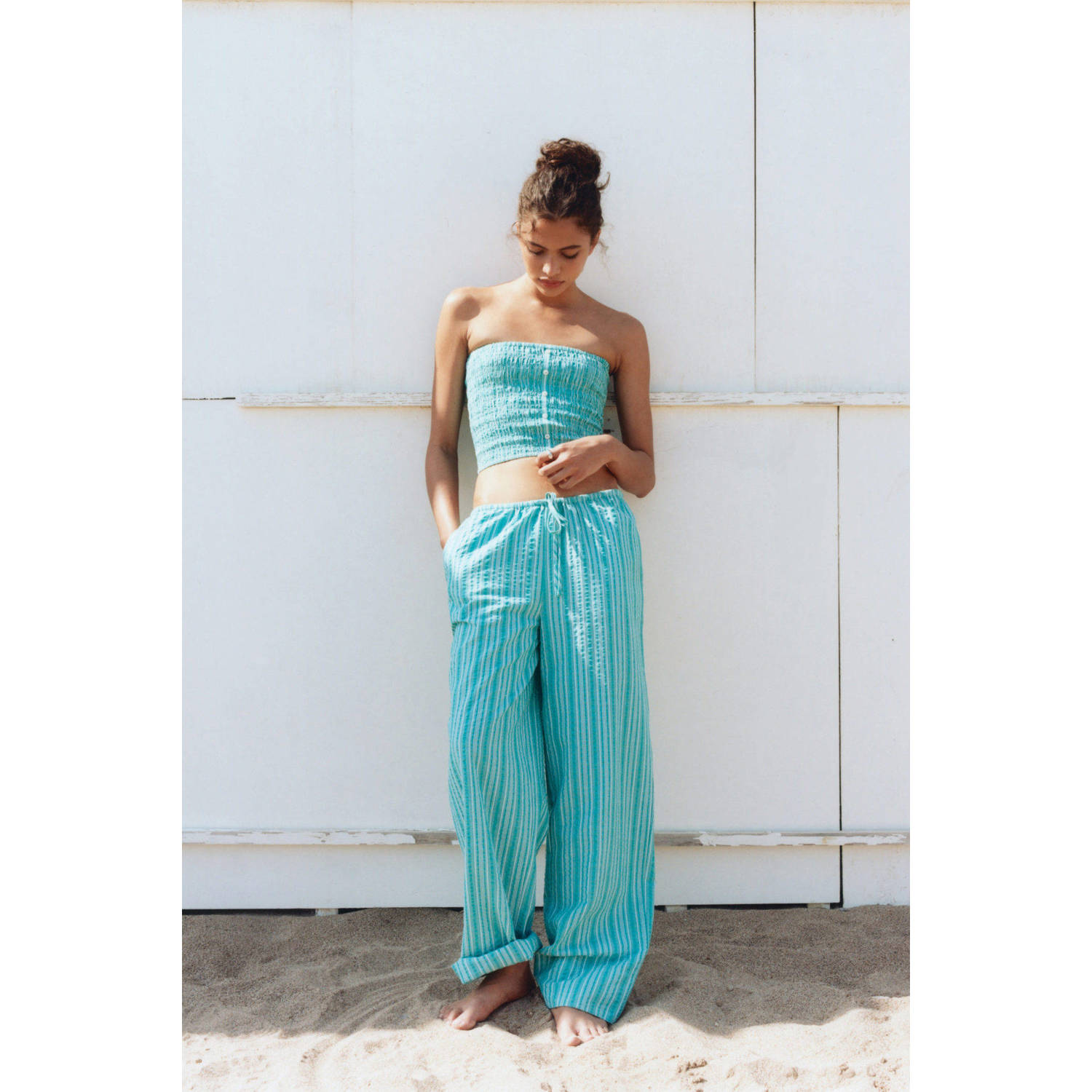 MANGO TEEN casual broek turquoise
