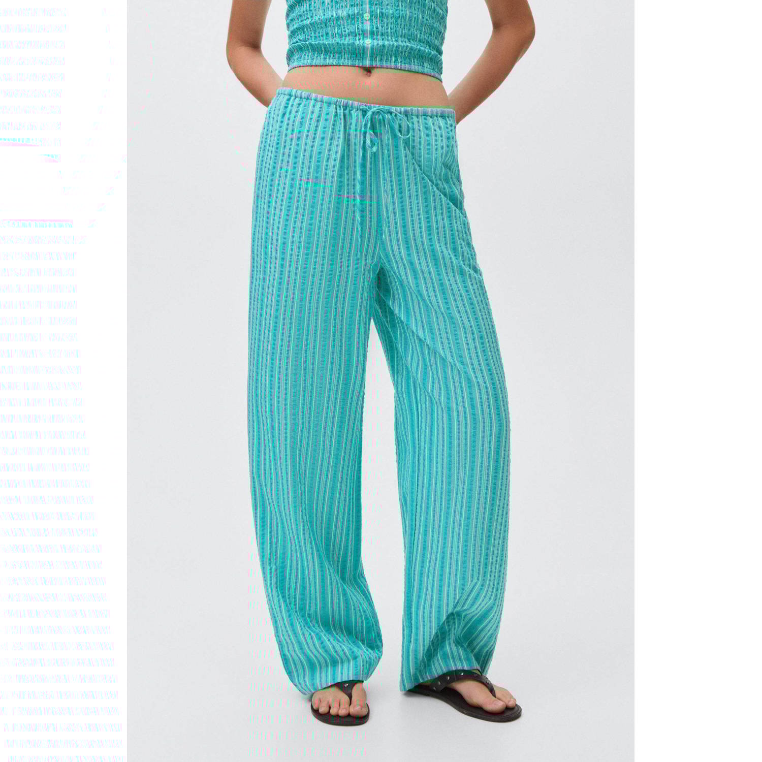 MANGO TEEN casual broek turquoise