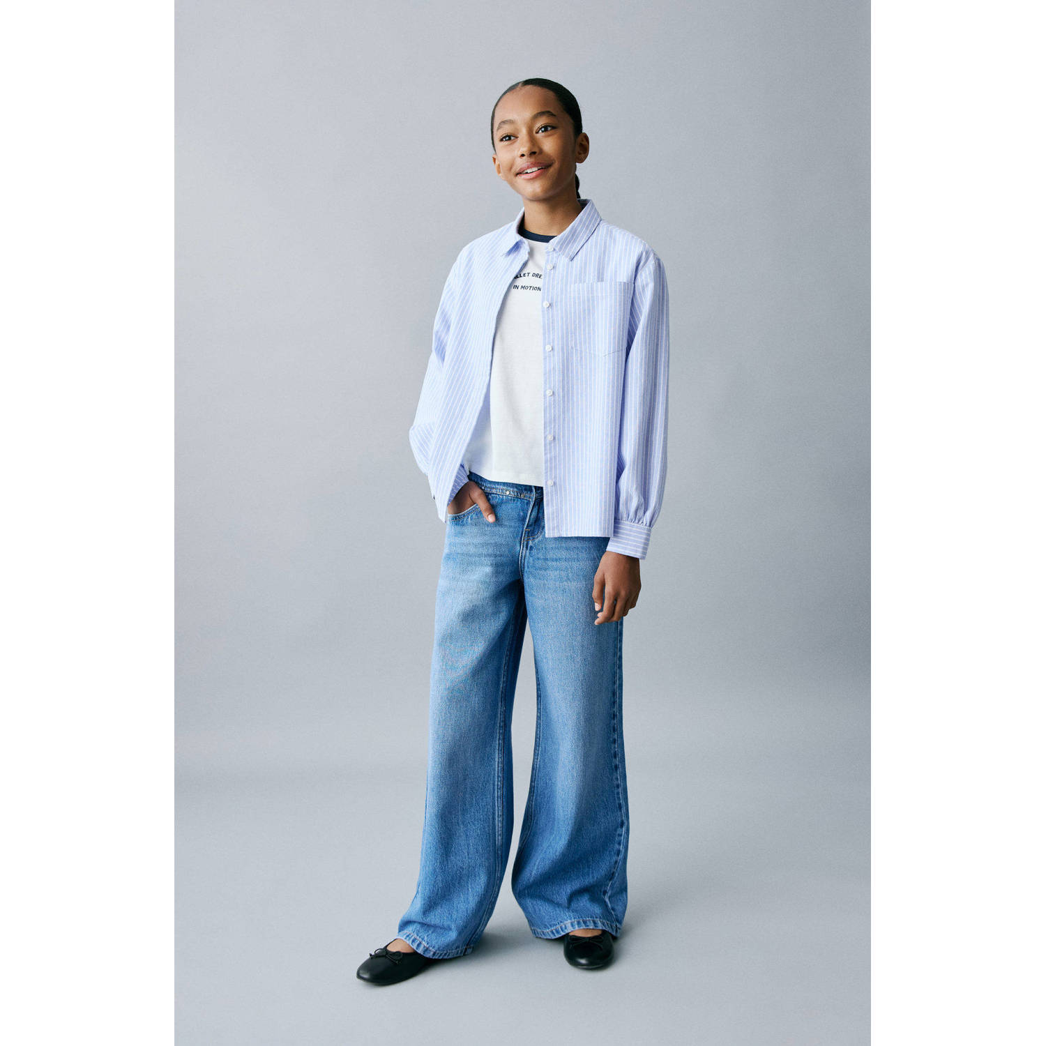 Mango Kids blouse lichtblauw