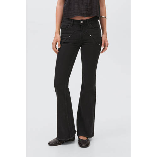 MANGO TEEN flared jeans black denim afbeelding