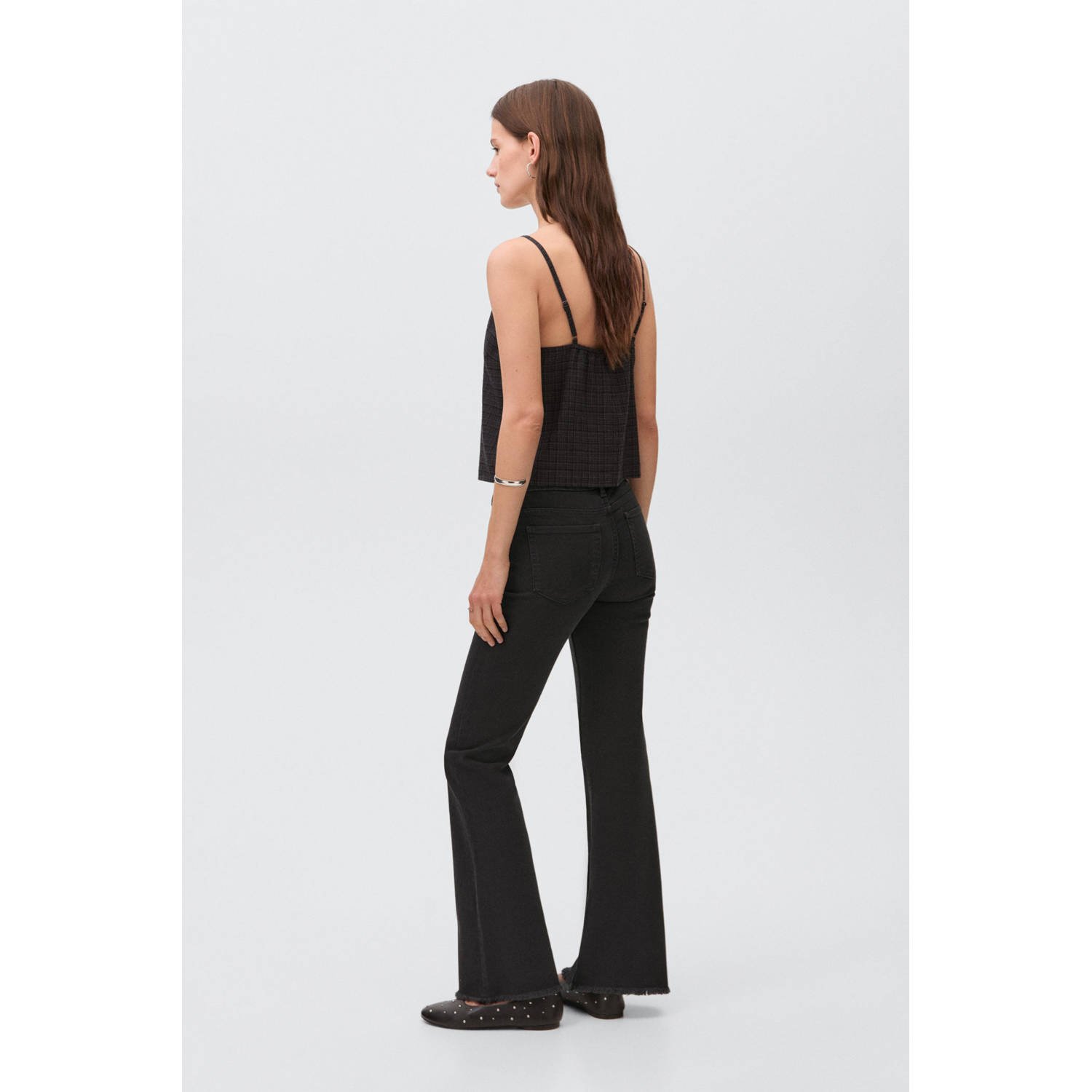 MANGO TEEN flared jeans black denim