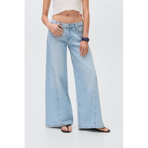 MANGO TEEN wide leg jeans light blue denim afbeelding