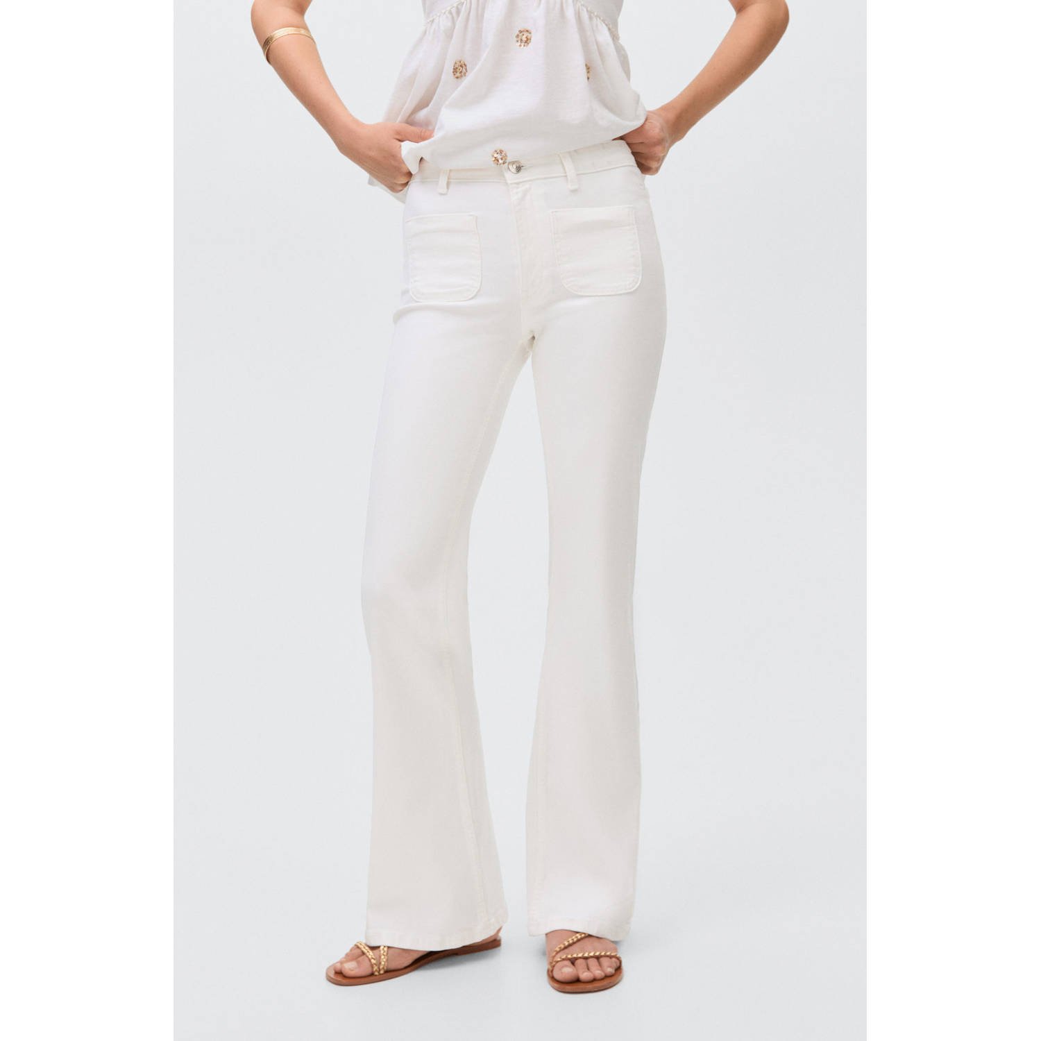 MANGO TEEN flared jeans wit