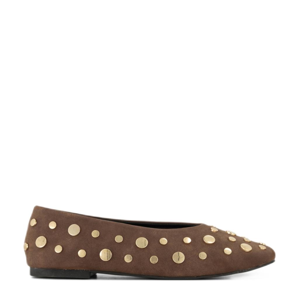 Bruine dames Graceland ballerina's met studs