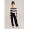 WE Fashion fluwelen straight casual broek zwart