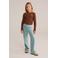 WE Fashion fluwelen straight casual broek mintgroen