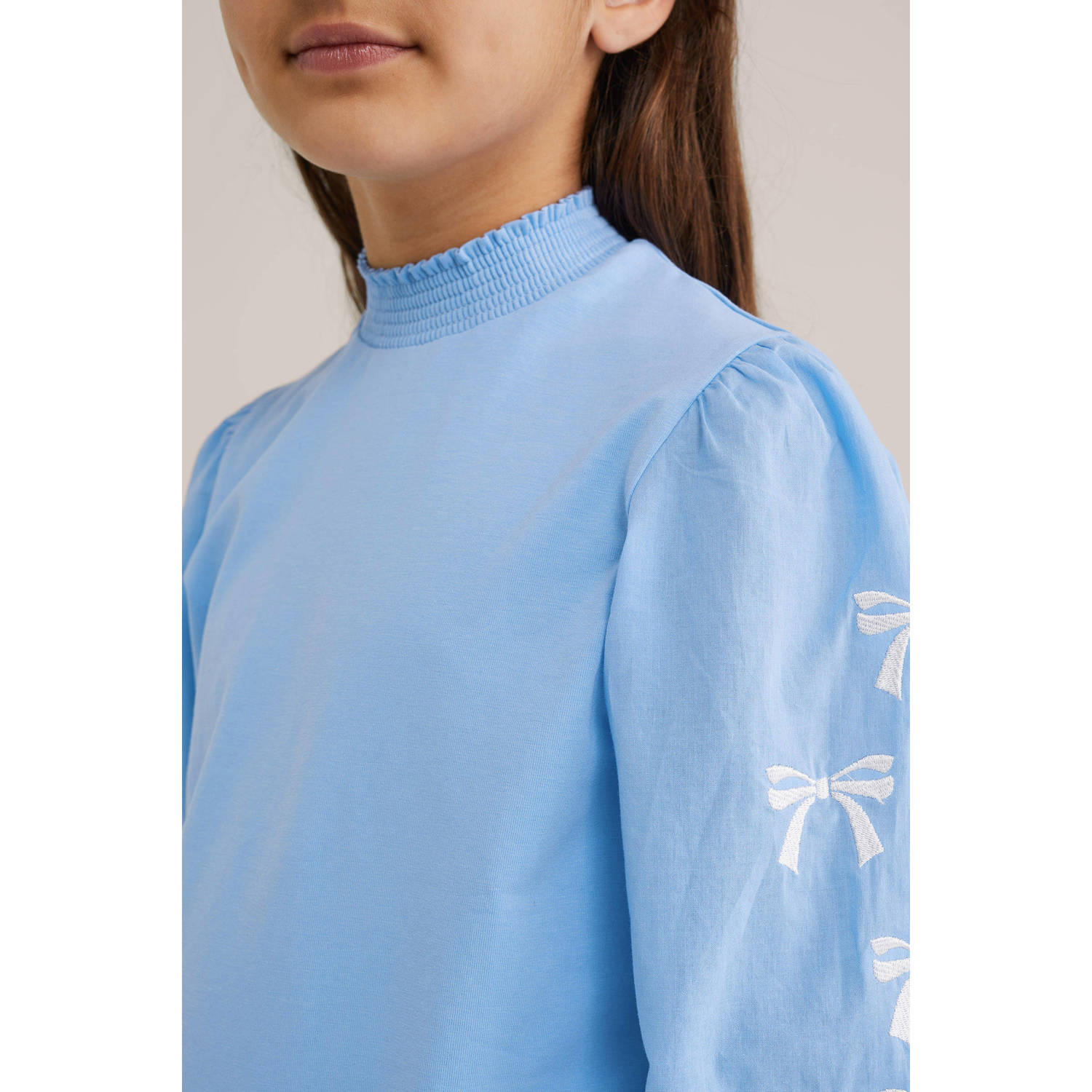 WE Fashion blousetop lichtblauw