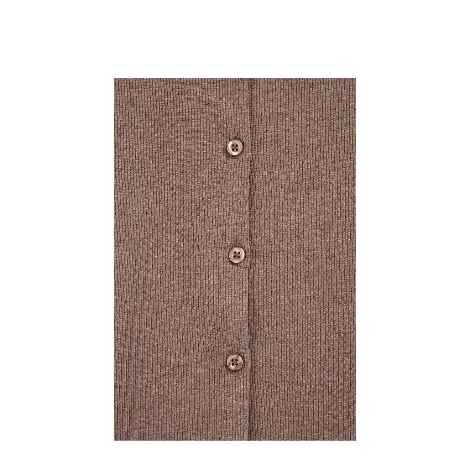WE Fashion vest zand rib gebreid