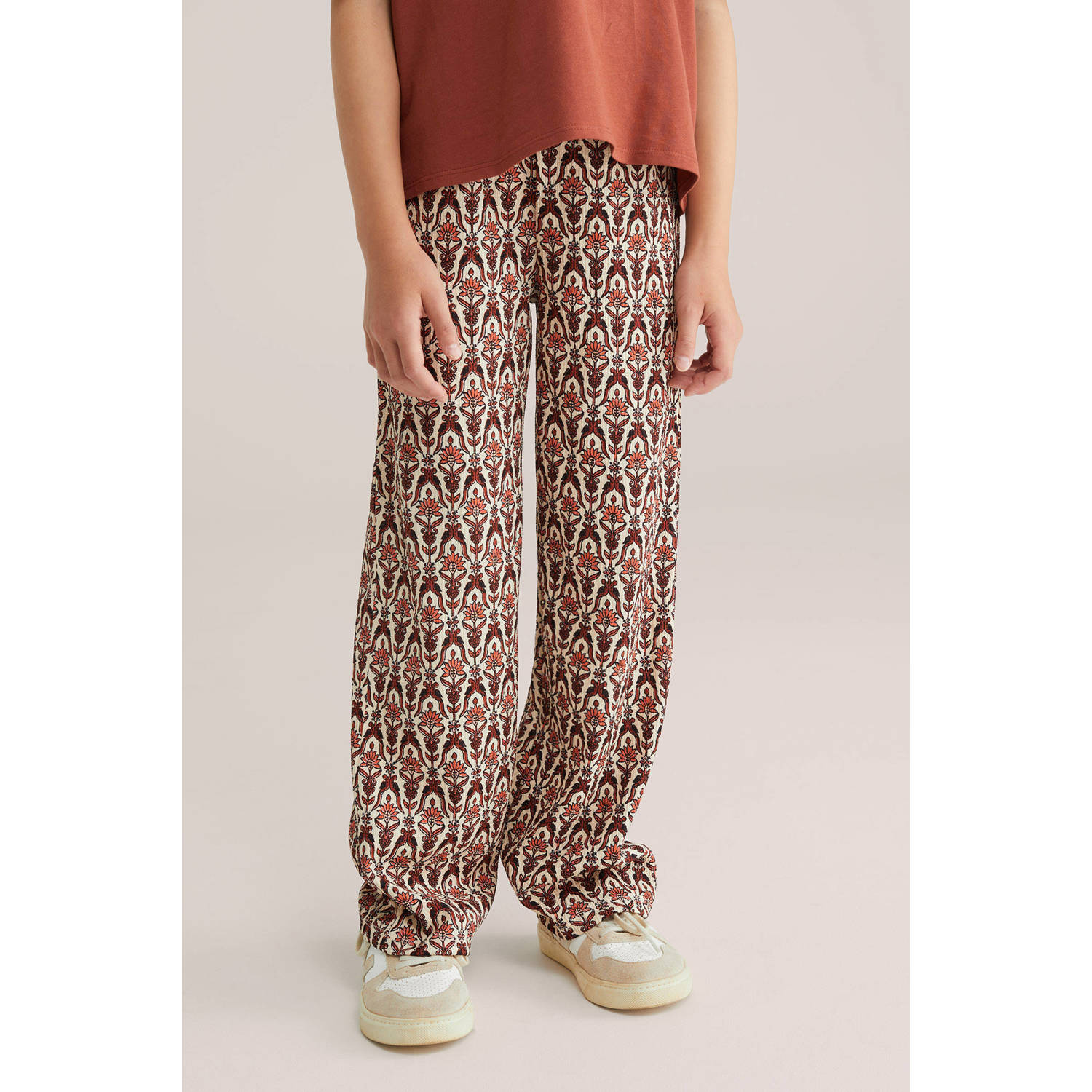 WE Fashion loose palazzo broek oranje