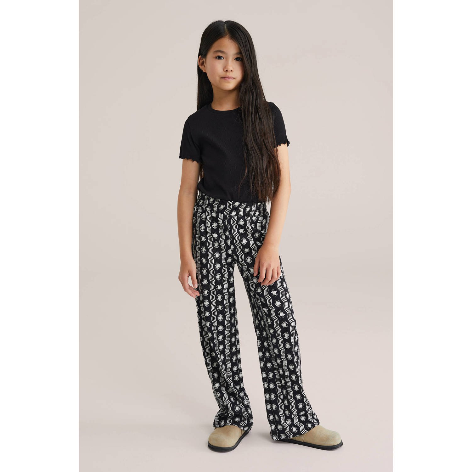 WE Fashion loose palazzo broek zwart