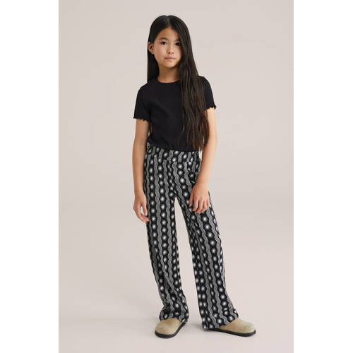 WE Fashion loose palazzo broek zwart afbeelding