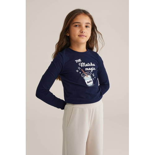 WE Fashion longsleeve donkerblauw afbeelding