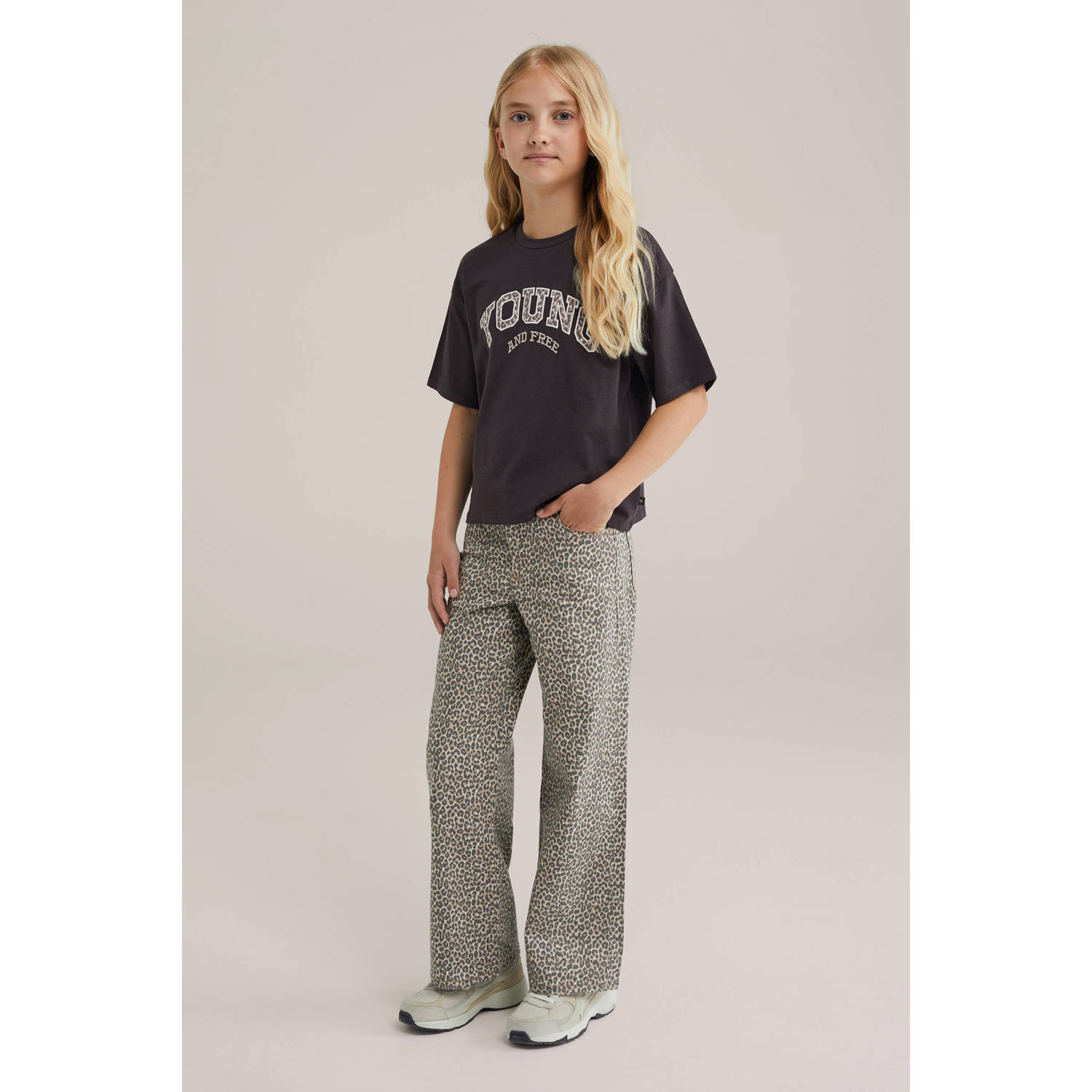 WE Fashion T-shirt zwart panter