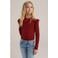 WE Fashion longsleeve rib gebreid donkerrood