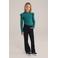 WE Fashion longsleeve donkergroen rib gebreid