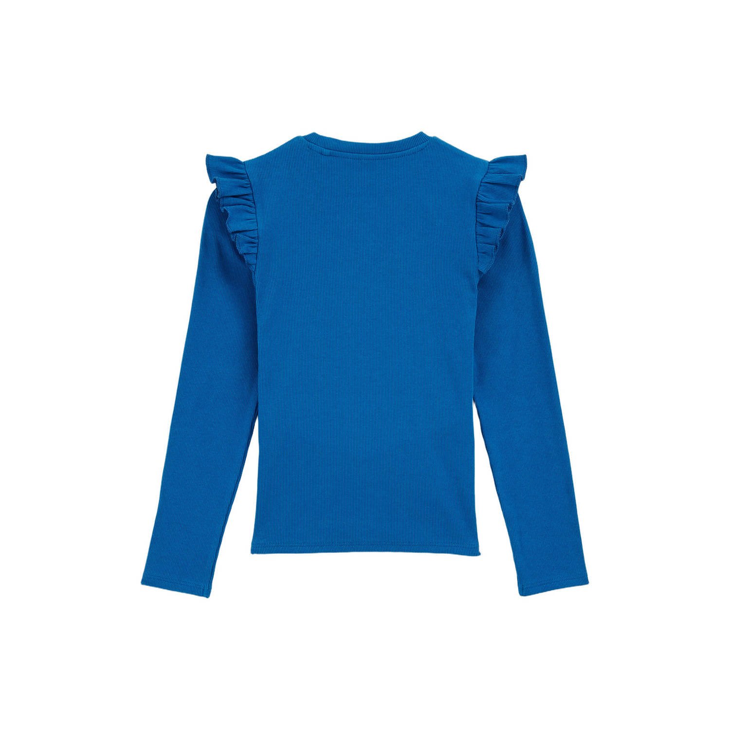WE Fashion longsleeve rib gebreid blauw