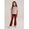 WE Fashion fluwelen flared broek donkerrood