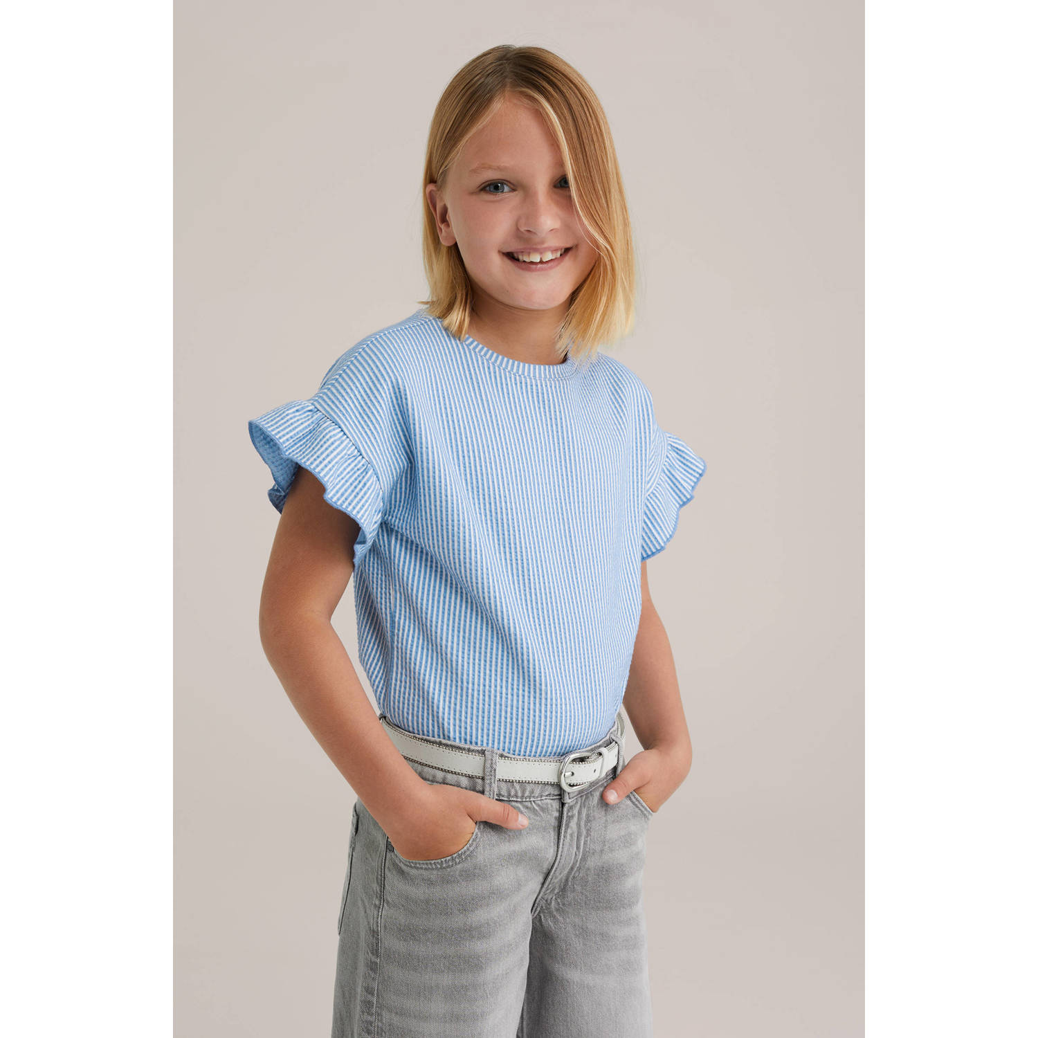 WE Fashion T-shirt lichtblauw