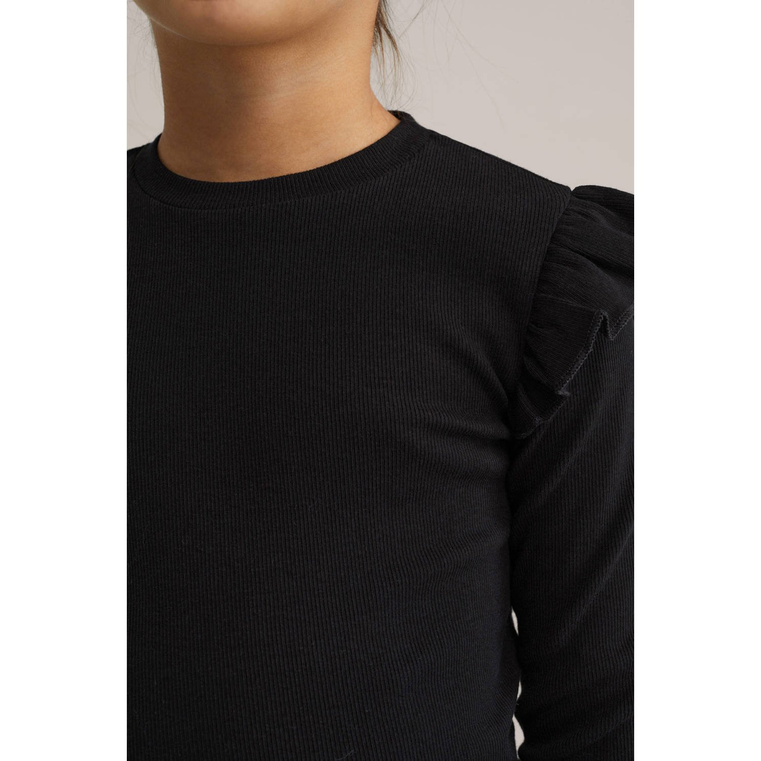 WE Fashion longsleeve set van 2 zwart wit
