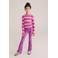 WE Fashion fluwelen flared flared broek roze