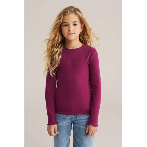 WE Fashion longsleeve donkerroze afbeelding