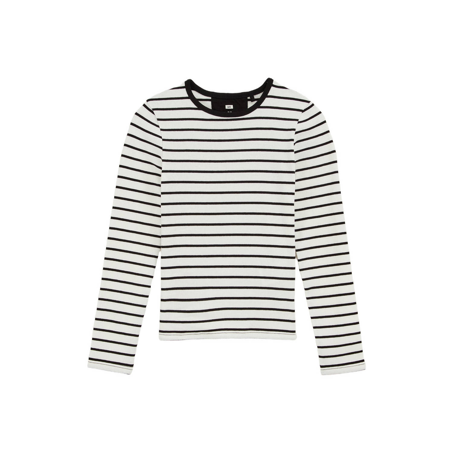 WE Fashion longsleeve zwart rib gebreid