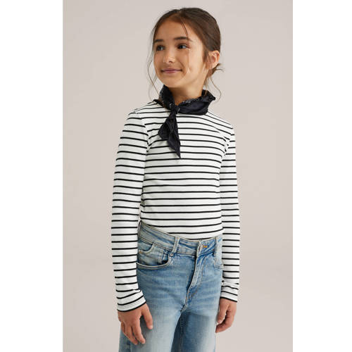 WE Fashion longsleeve zwart rib gebreid afbeelding