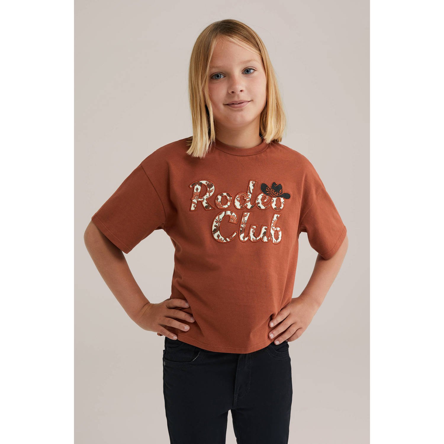 WE Fashion T-shirt bruin