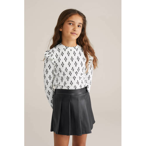 WE Fashion longsleeve ecru rib gebreid afbeelding