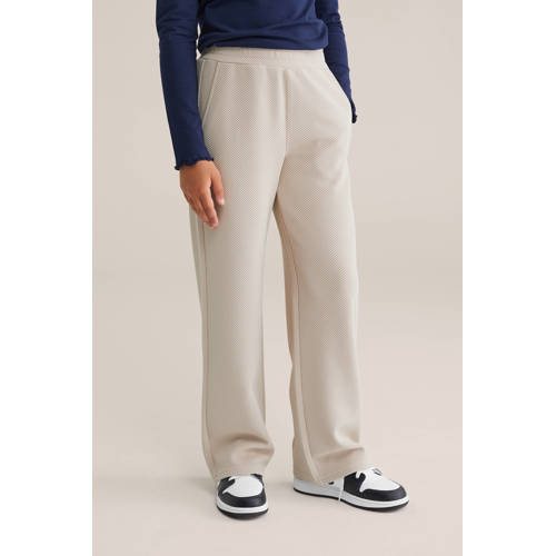 WE Fashion straight fit broek beige afbeelding