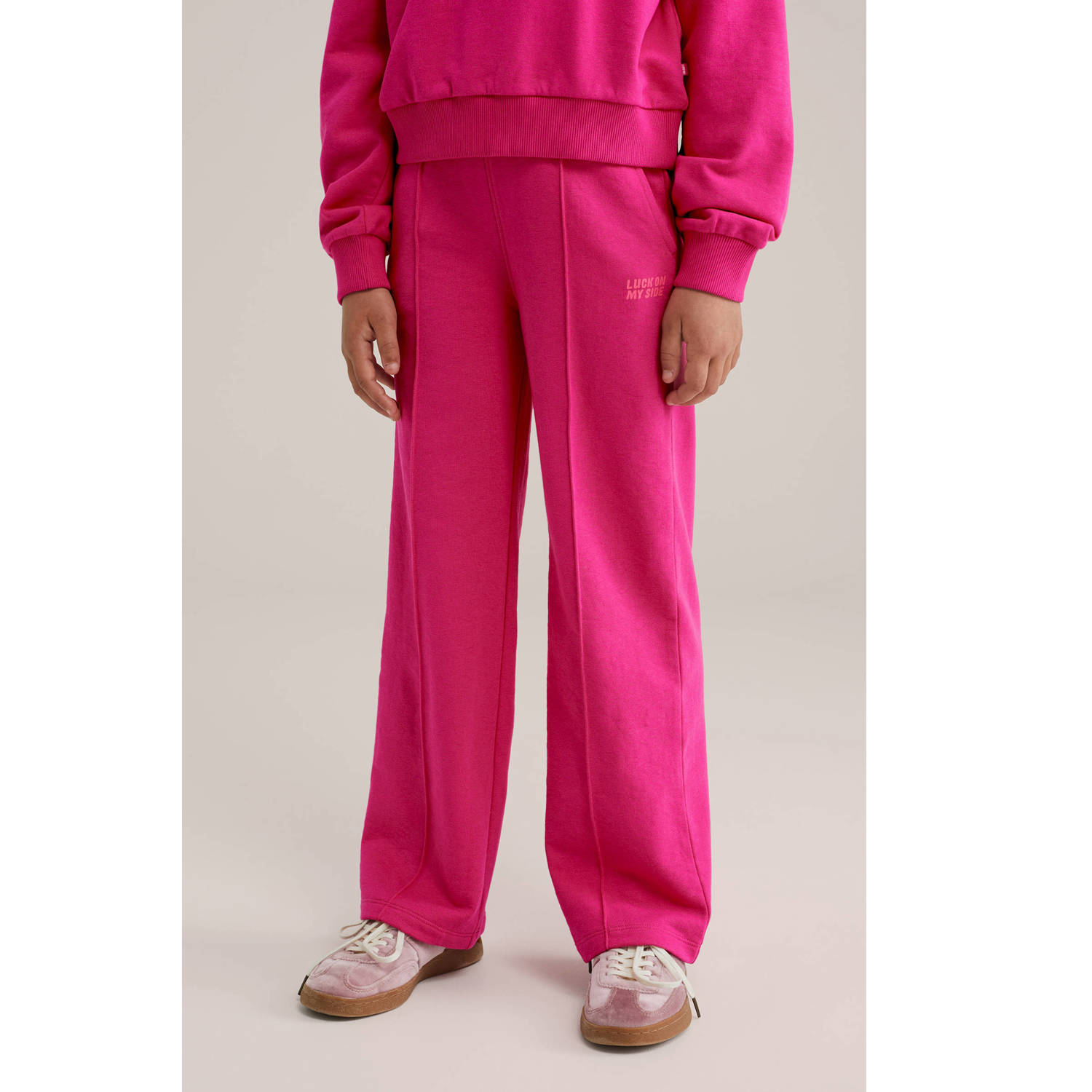 WE Fashion loose casual broek roze