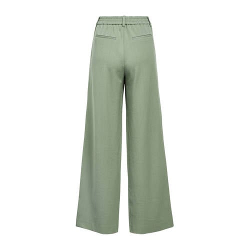 OBJECT wide leg regular waist pantalon lichtgroen afbeelding