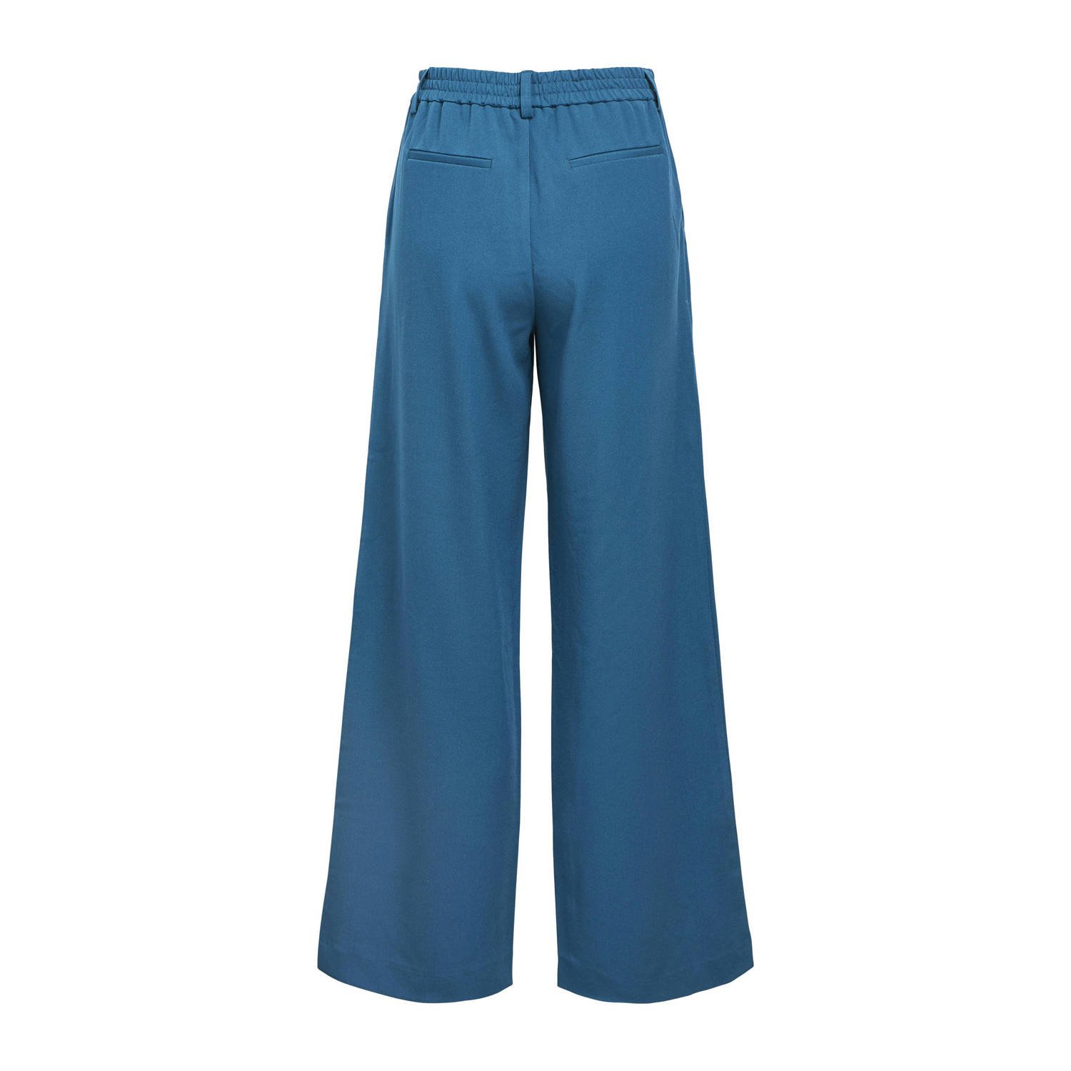 OBJECT wide leg regular waist pantalon blauw