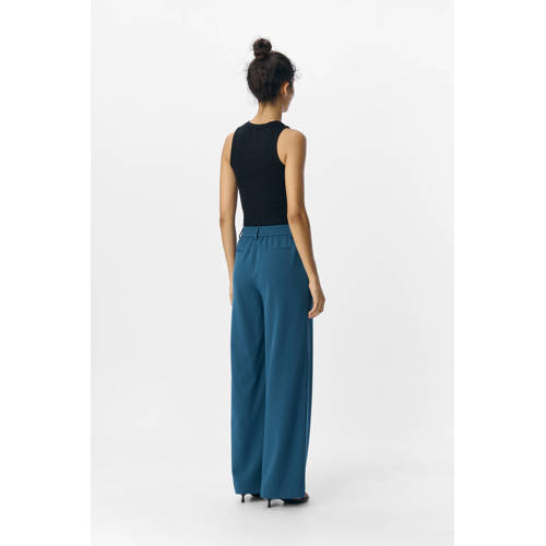 OBJECT wide leg regular waist pantalon blauw afbeelding