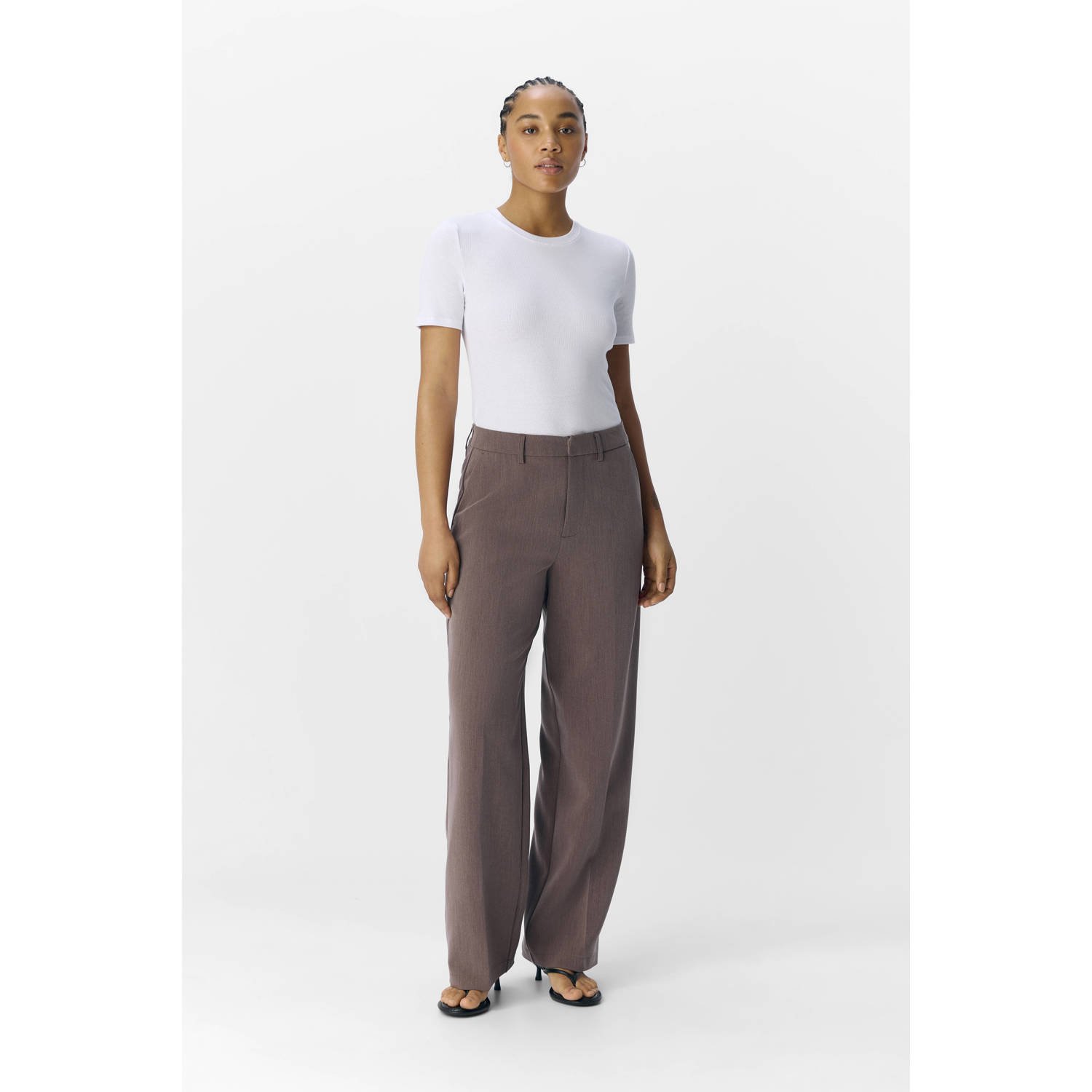 OBJECT wide leg high waist palazzo broek