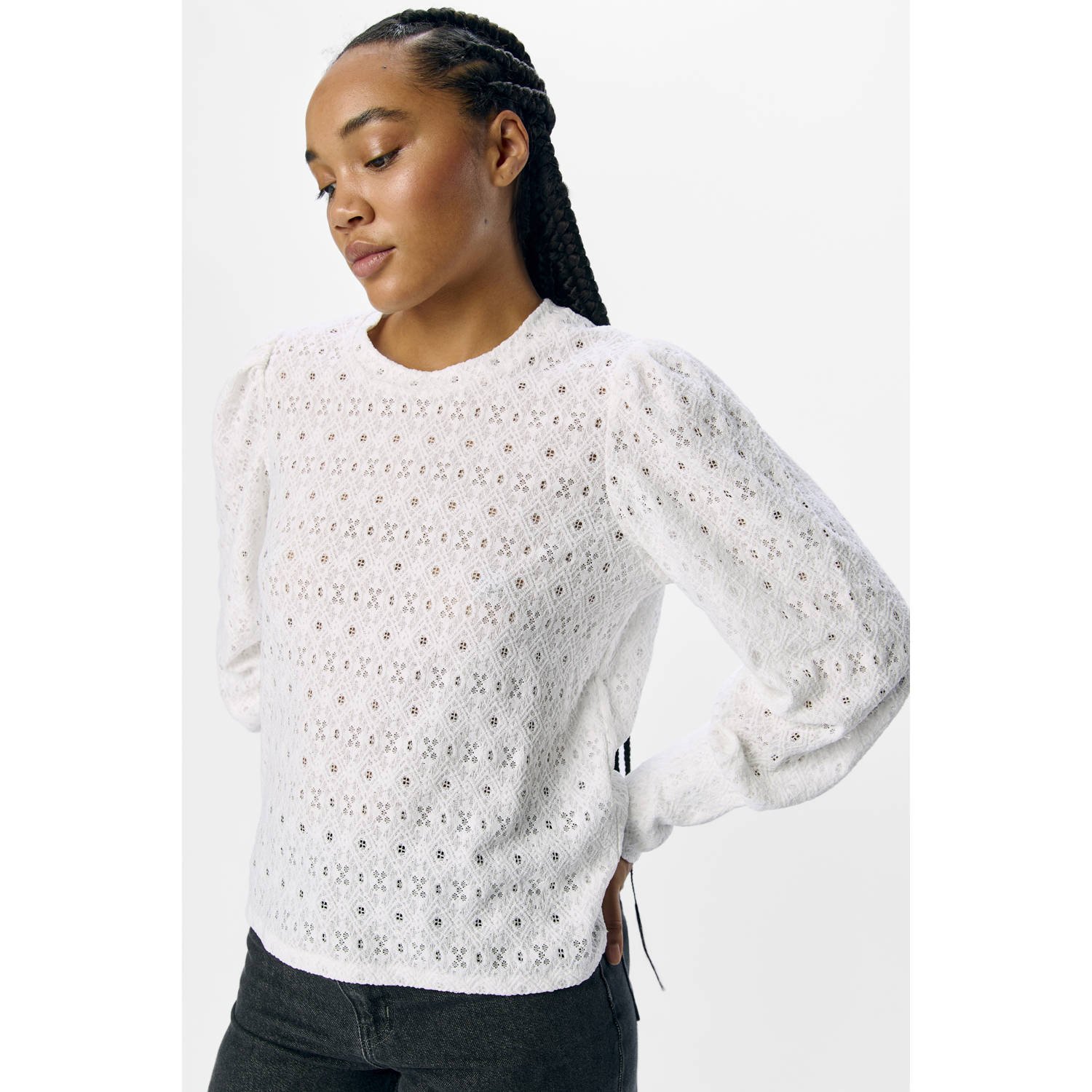 OBJECT top wit broderie