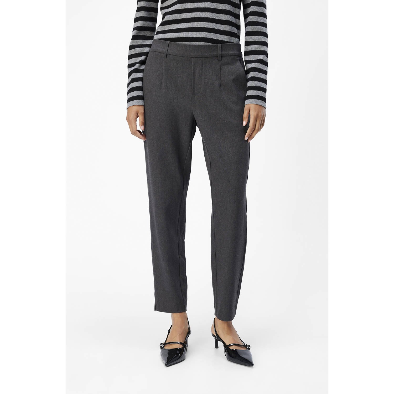 OBJECT Dames Broeken Objlisa Slim Pant Grijs