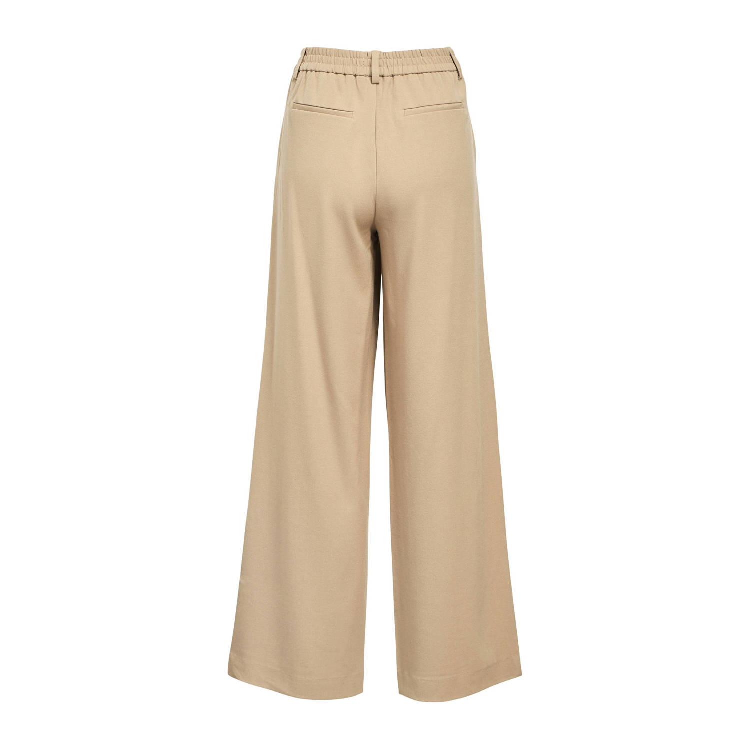 OBJECT wide leg regular waist pantalon beige