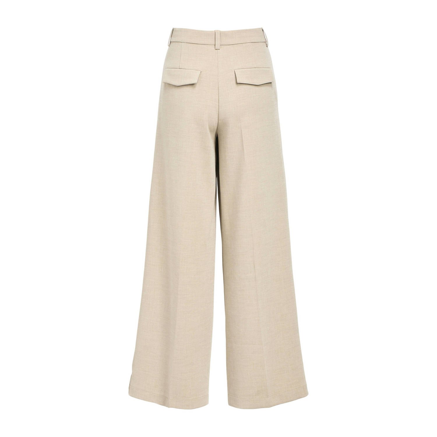 OBJECT wide leg regular waist pantalon beige