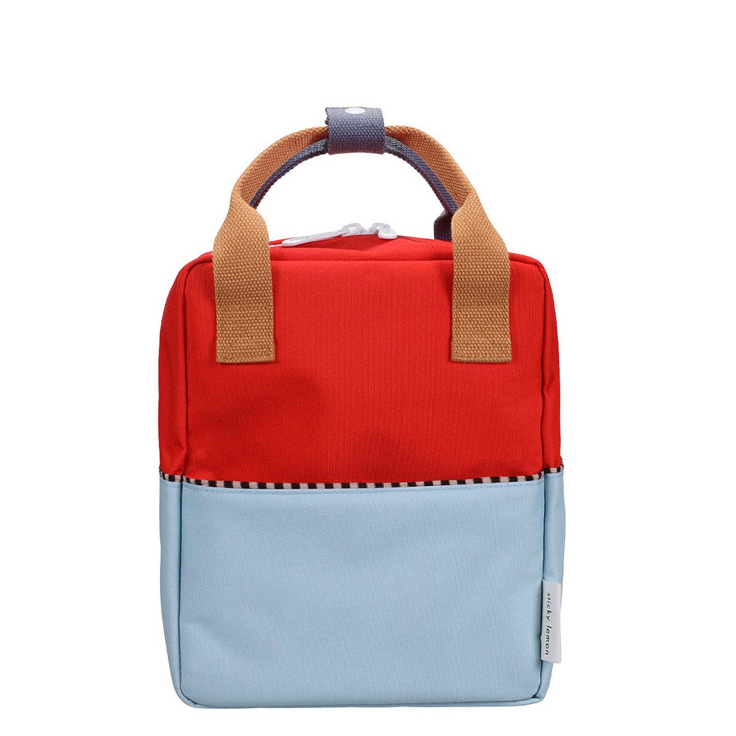 Sticky Lemon rugzak Small Colourblocking Wonders rood lichtblauw