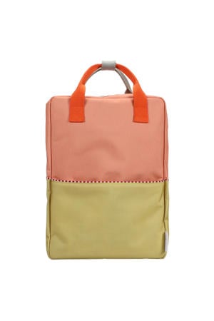 rugzak Large Colourblocking Wonders roze/geel