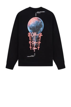 sweater met backprint zwart