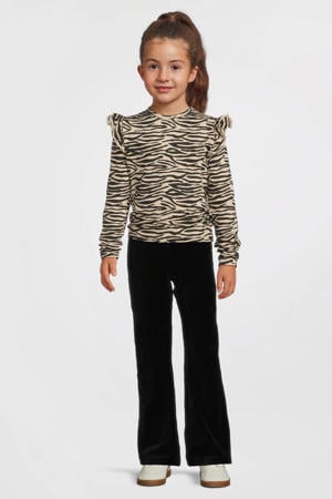 fluwelen flared broek zwart