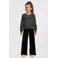 Anytime fluwelen wide leg broek zwart