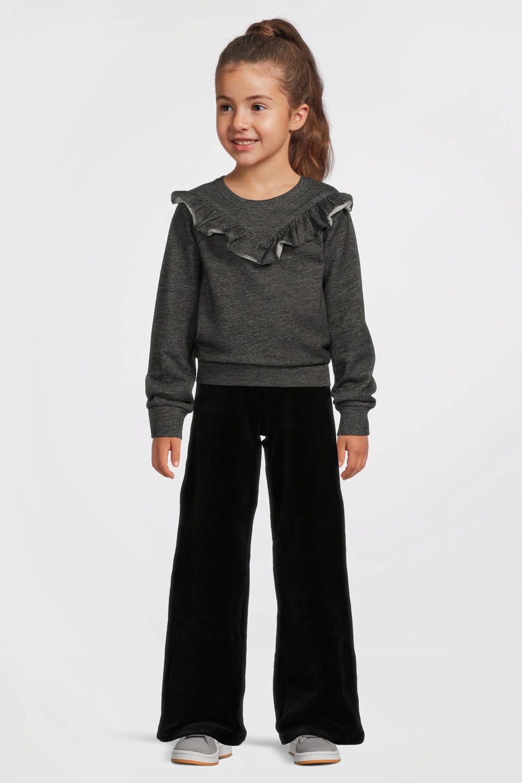 Zwarte meisjes Anytime fluwelen wide leg broek
