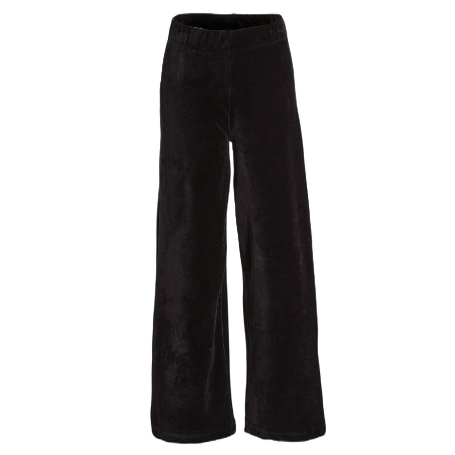 Anytime fluwelen wide leg broek zwart